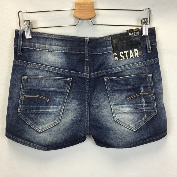 G-Star Raw 3301 Denim Arc Shorts Distressed Faded - Picture 2 of 15